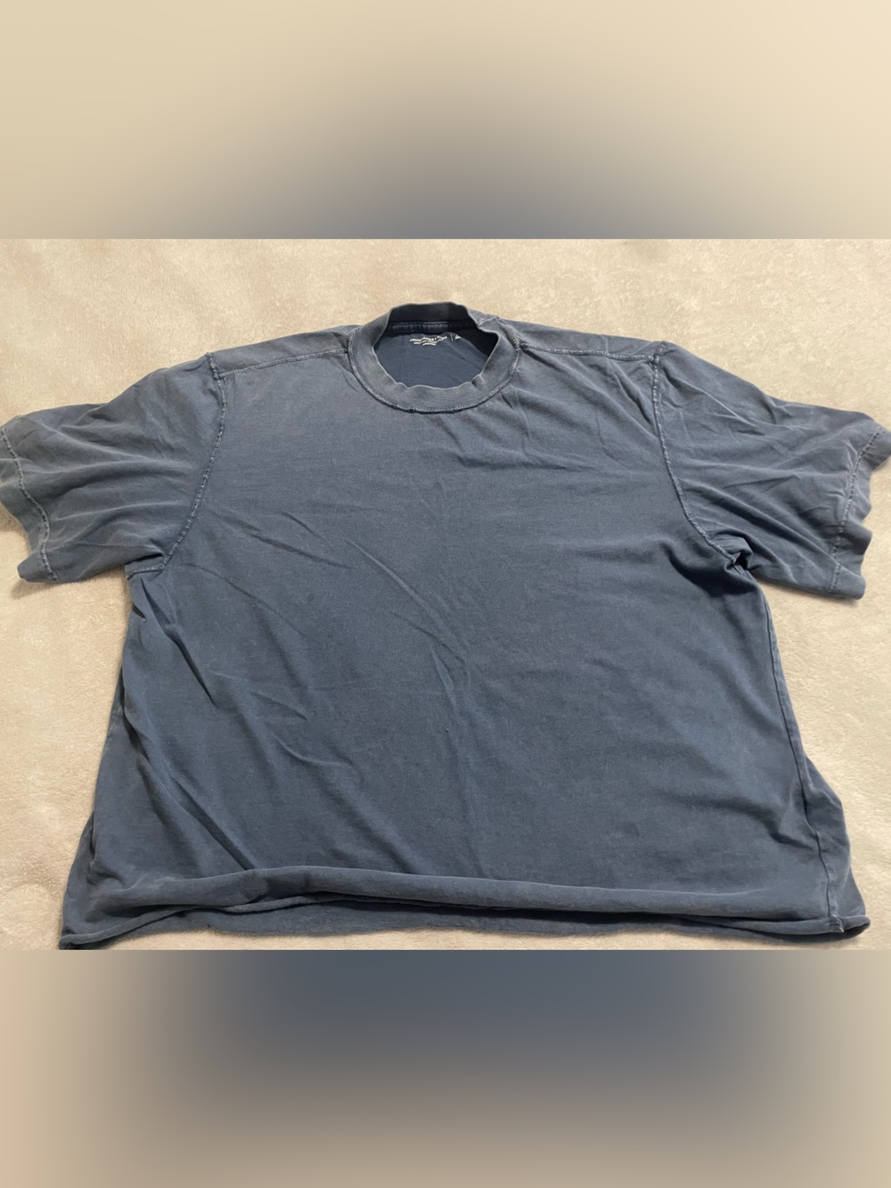 Abercrombie Classic Crewneck Short-Sleeve cropped soft T-Shirt in Slate Blue